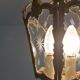 Former Hall Lantern in Golden Bronze - 3 Fires - 5 Chiseled Glass Faces - Early XX th.