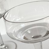 4 champagne glasses blown glass 1930