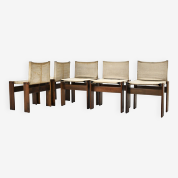 Set of 5 Monk Dining Chairs by Afra & Tobia Scarpa for Molteni, 1970S