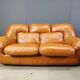 Mid century Italian leather sofa set by Ercole Biella for Grappeggia, 1970s