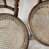 Suite of 4 viennese bistro chairs in bentwood 1900