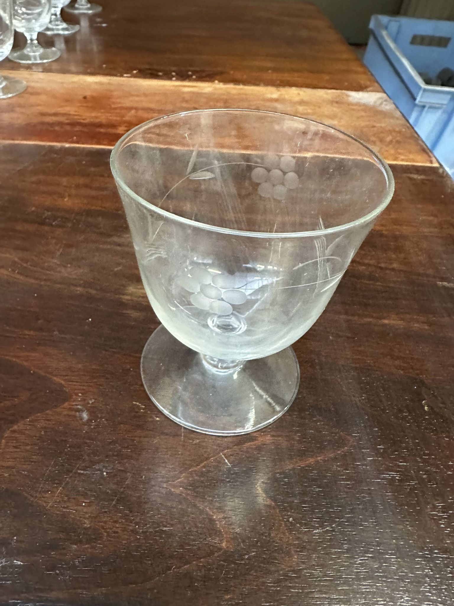 Art Nouveau Set of 32 Crystal Glasses - Engraved and Frosted Floral Pattern