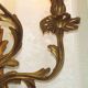 Magnificent French Vintage Bronze Triple Light Acanthus Leaf Wall Sconce 4798