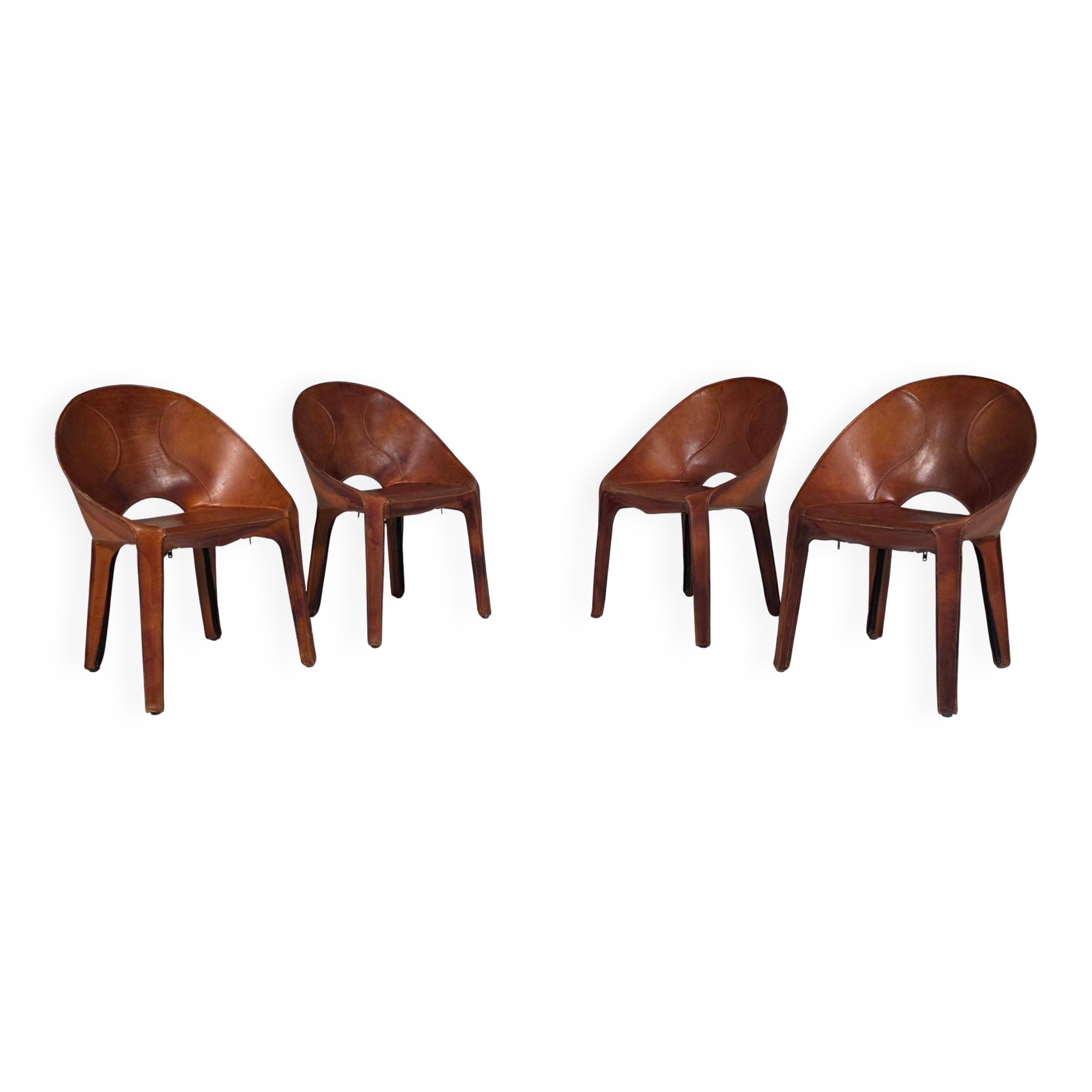 Set of four "Lira e Liuto" chairs by Mario Bellini for Cassina, Italy, 1980s.