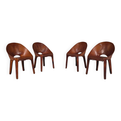 Ensemble de quatre chaises ''Lira e Liuto'' par Mario Bellini pour Cassina, Italie, années 1980