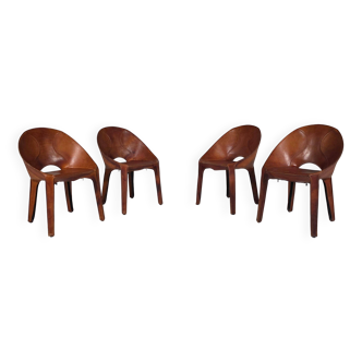 Set of four "Lira e Liuto" chairs by Mario Bellini for Cassina, Italy, 1980s.