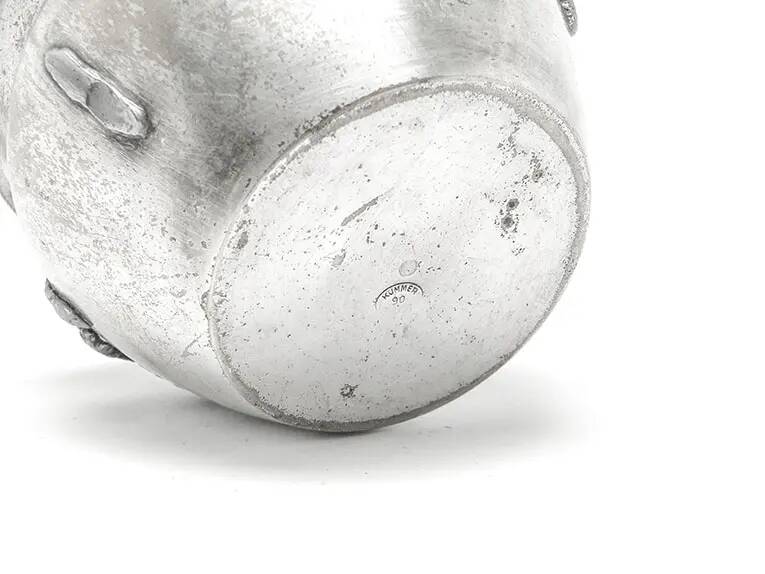 Sugar bowl, Art Nouveau, silver-plated brass, Poland, 1920s