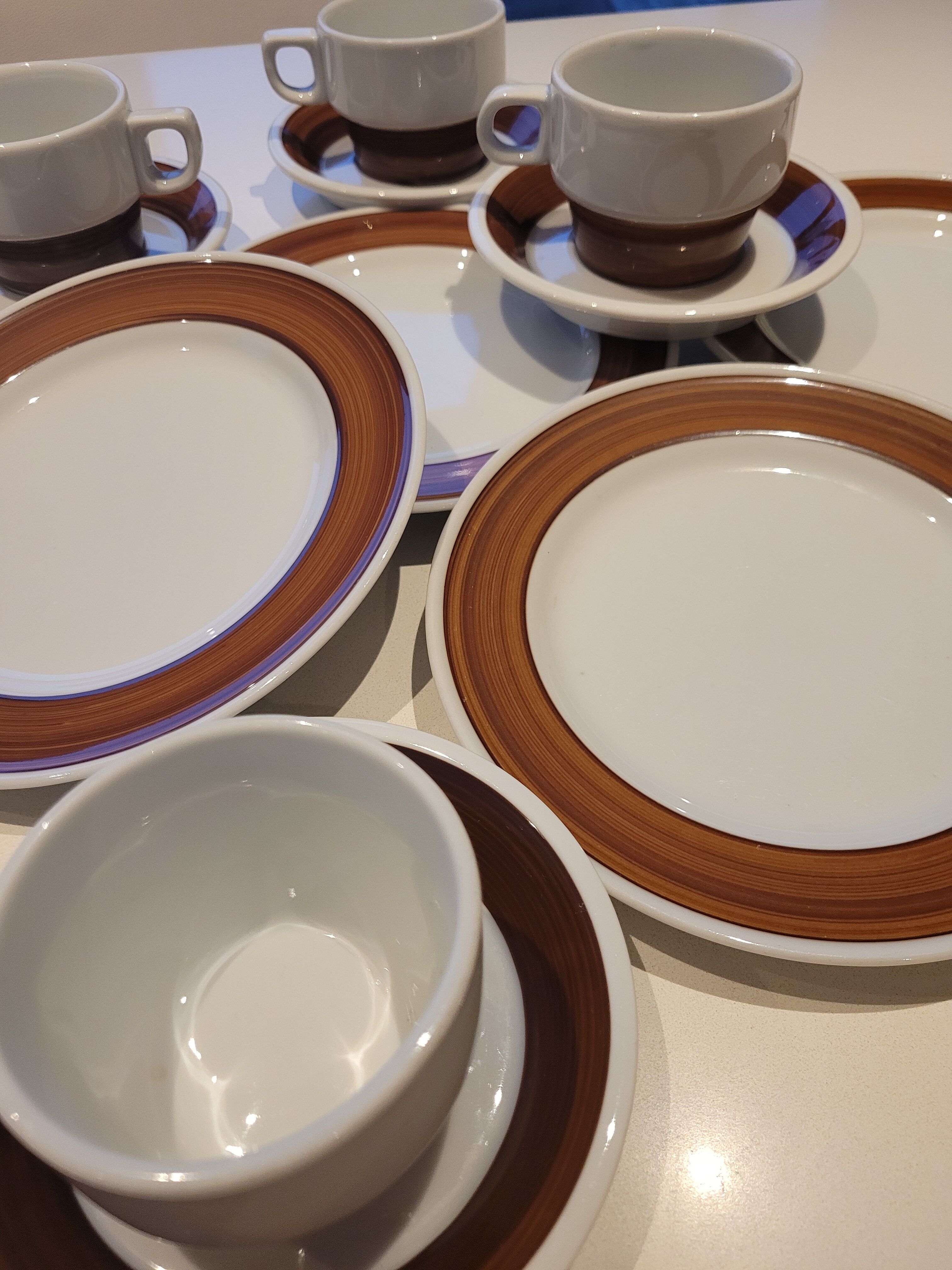 4 cups, and dessert plates MOSA Maastricht Holland