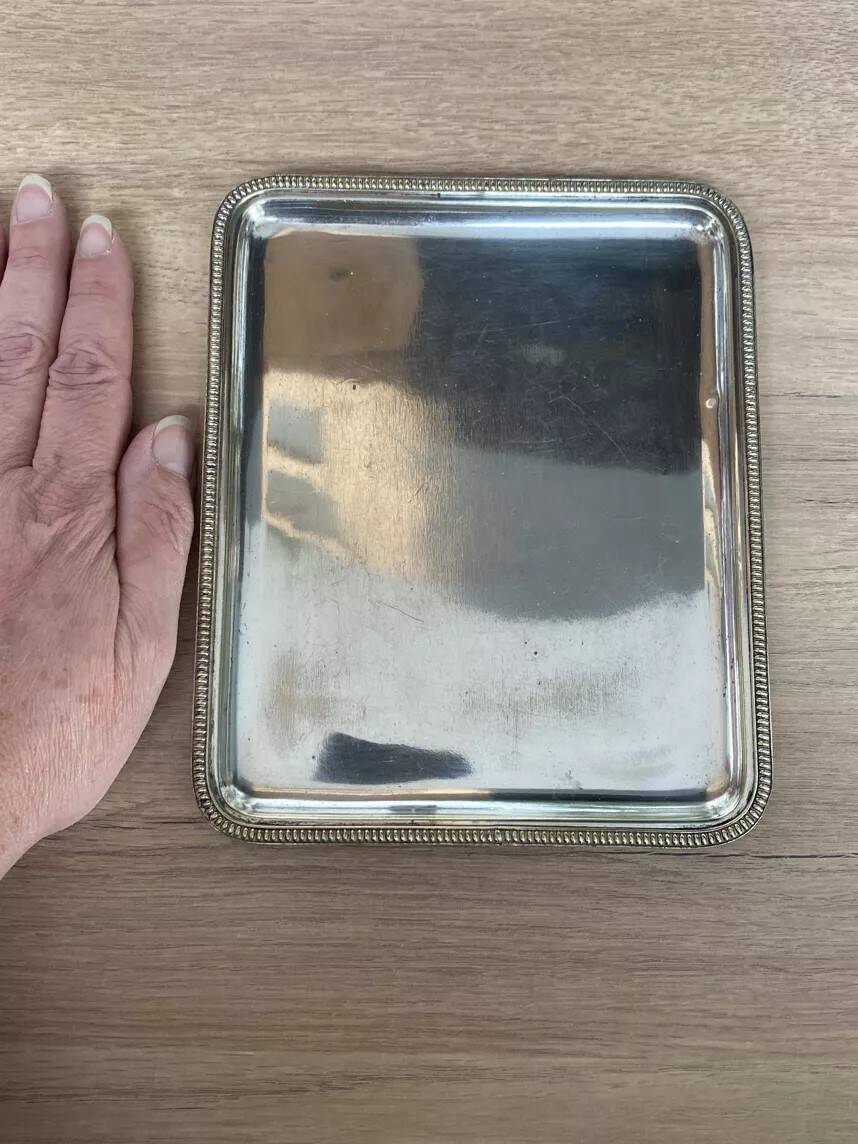 Silver metal tray