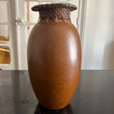 Ceramic and wicker vase