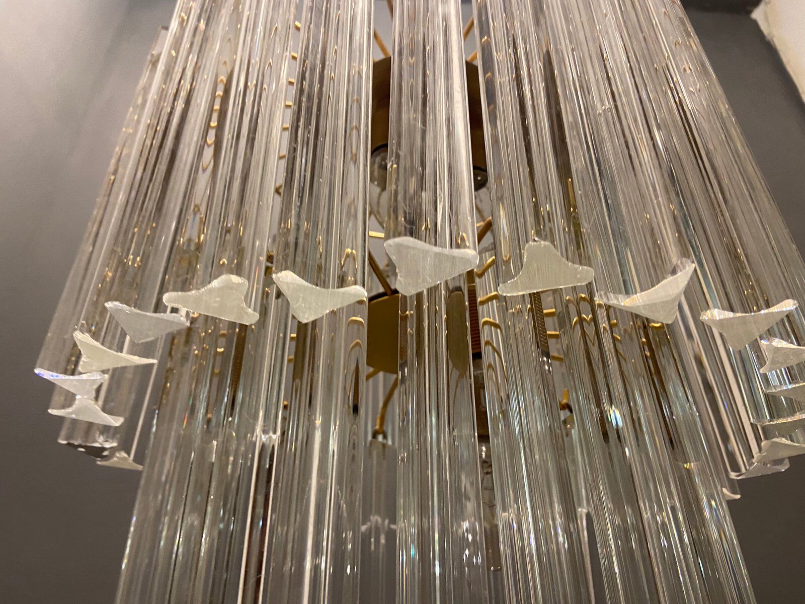 Italian Murano Glass Triedri Prism Chandelier