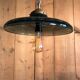Large vintage pendant lamp in blue glass.