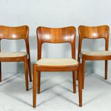 Niels Koefoed for Hornslet, 4 chairs / dining chairs, model '177', teak, 1960s, Denmark.