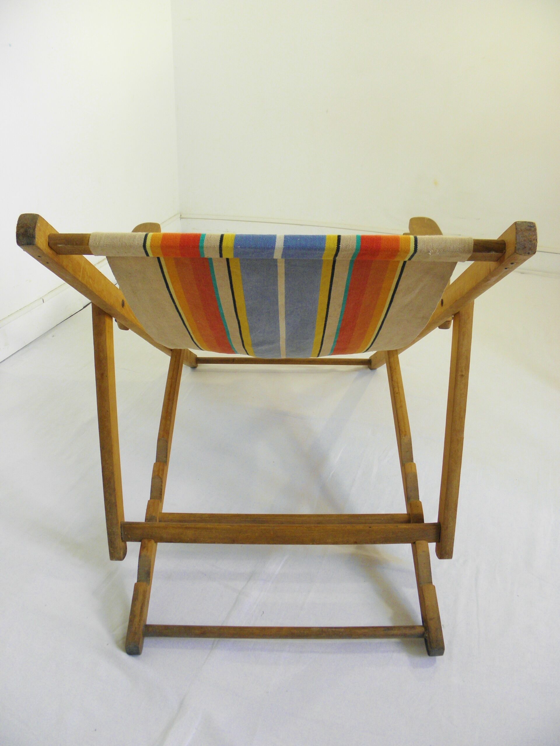 Chair fabric and wood vintage 1960