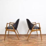 Swedish Leather Office Chairs by Alf Svensson for Dux, Set of 2