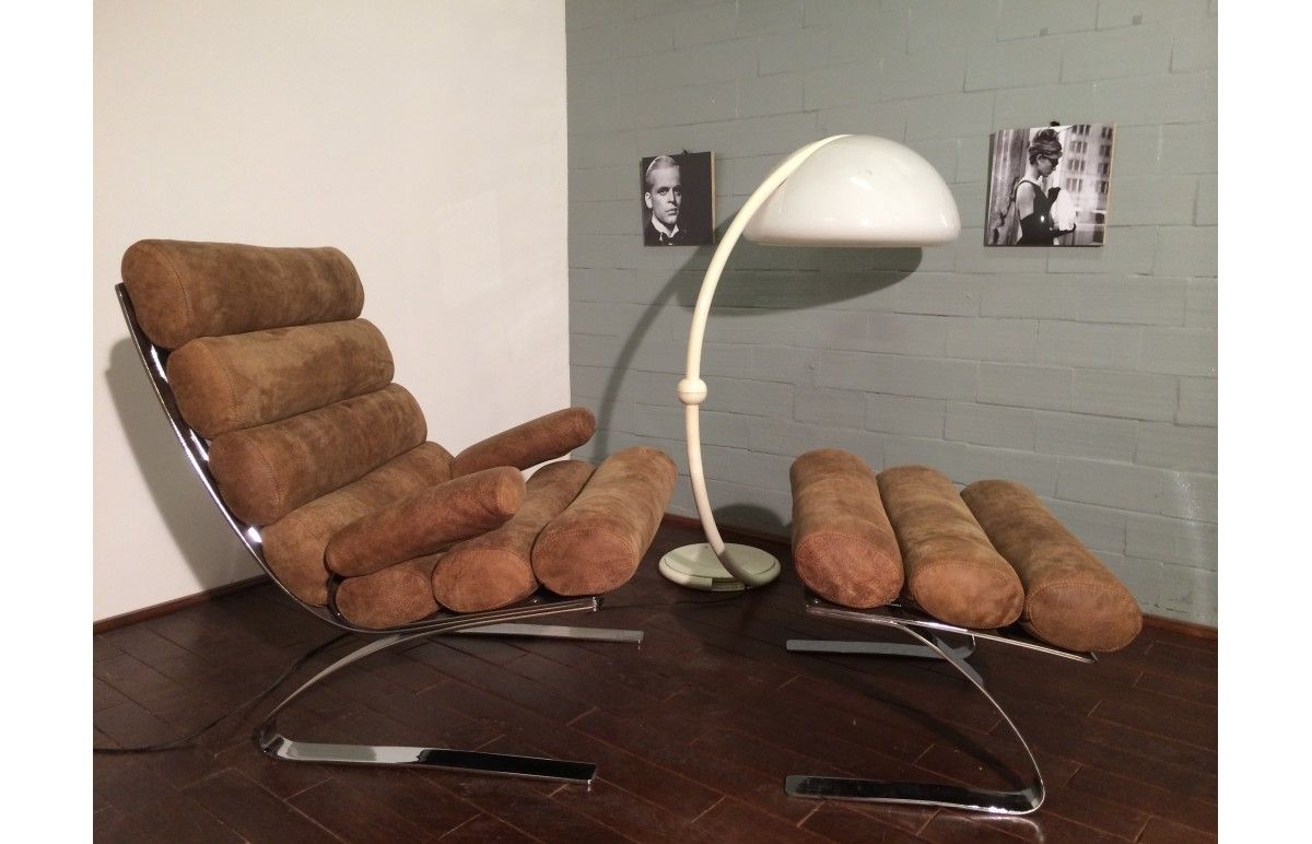 Vintage Sinus armchair and Pouf by Reinhold Adolf and Hans - Jürgen Schrapfer for Horn, 1970 s