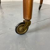 Mid-century scandinavian teak and glass trolley side table, 1950s