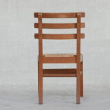 Set of Six Mid-Century French Oak Dining Chairs (6)