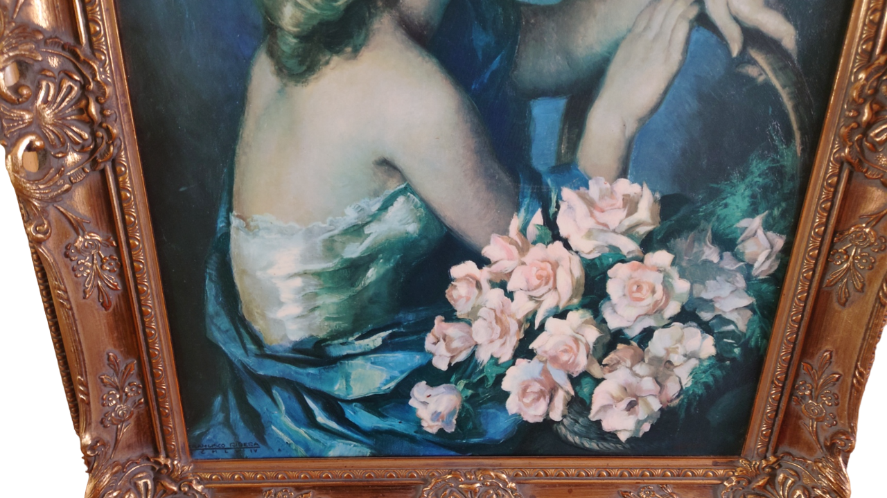 FRANCISCO RIBERA フランシスコ・リベラ 油絵 裸婦画 サイン入り