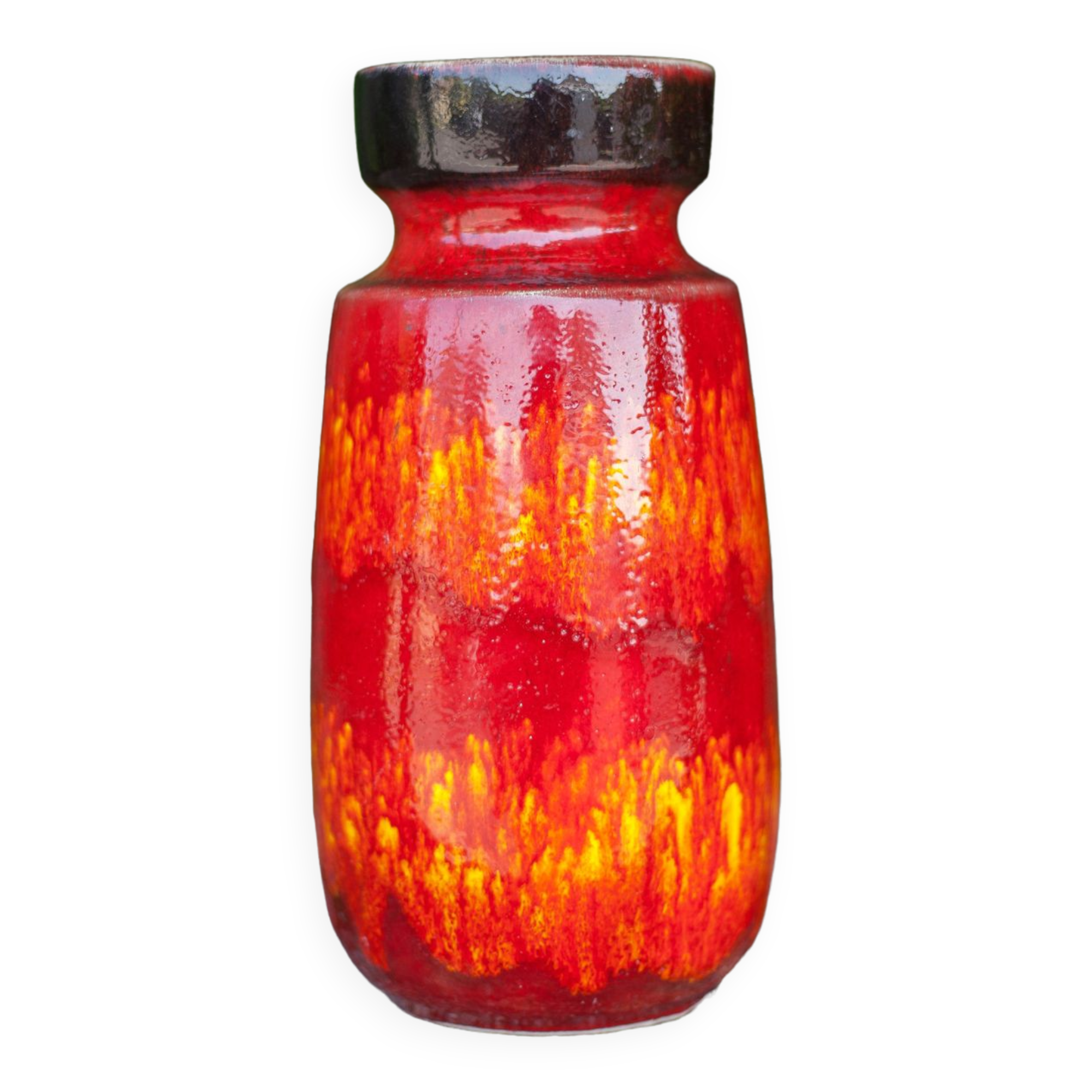 West Germany 242/22 ceramic vase, decorative vase, flower pot, fat lava, red vase, collection,