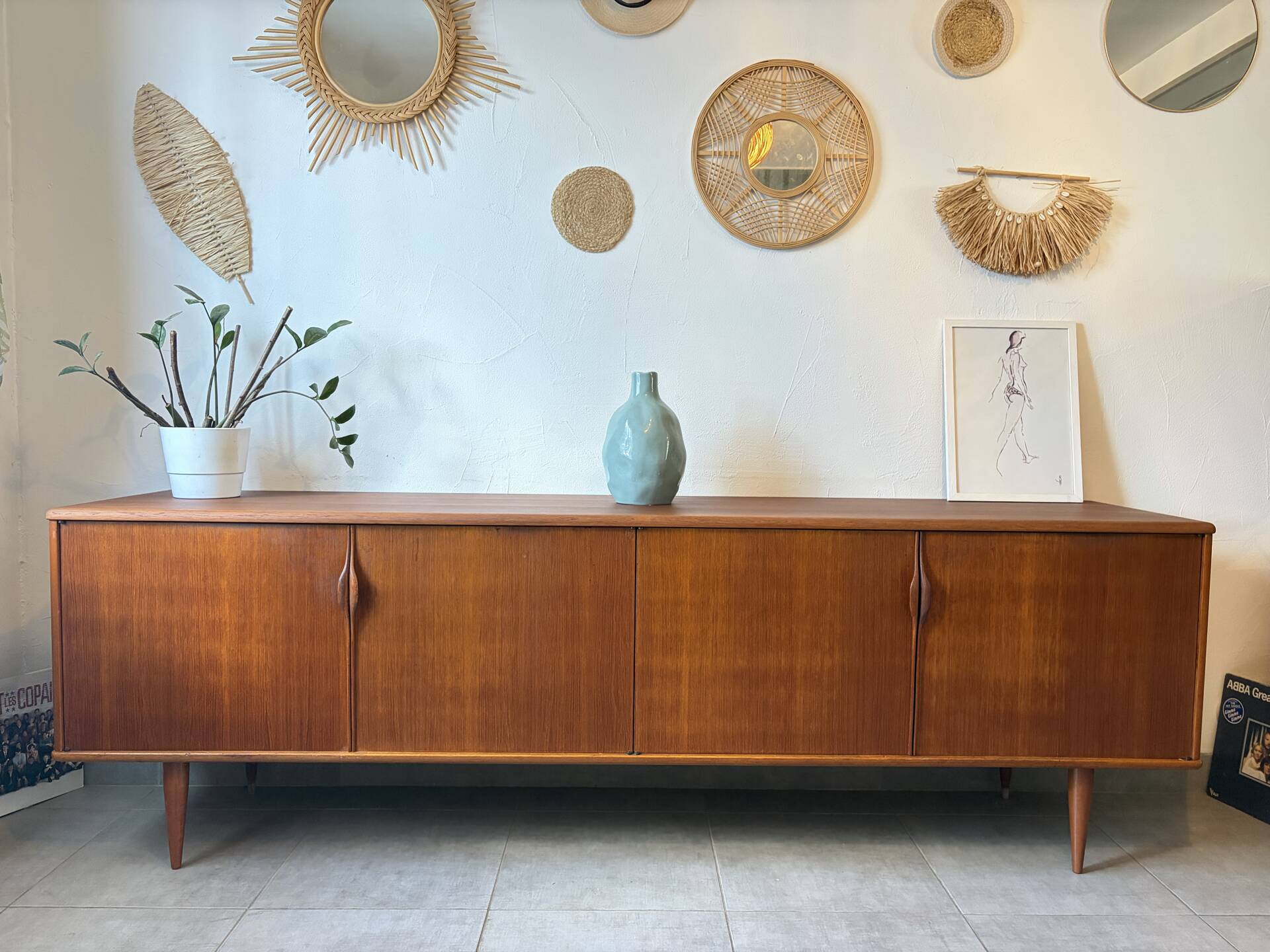 Vintage teak enfilade from the 1960s.