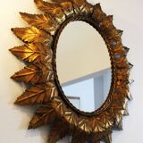Miroir soleil ovale, 61x52cm.