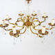 Old 8-branch brass chandelier and glass stamps