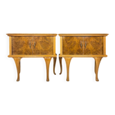 Tables de chevet en bois vintage, Italie, années 1950, lot de 2