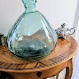 Light green blown glass demijohn – 32 cm
