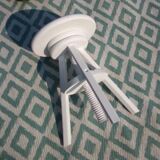 Adjustable screw stool in patinated wood