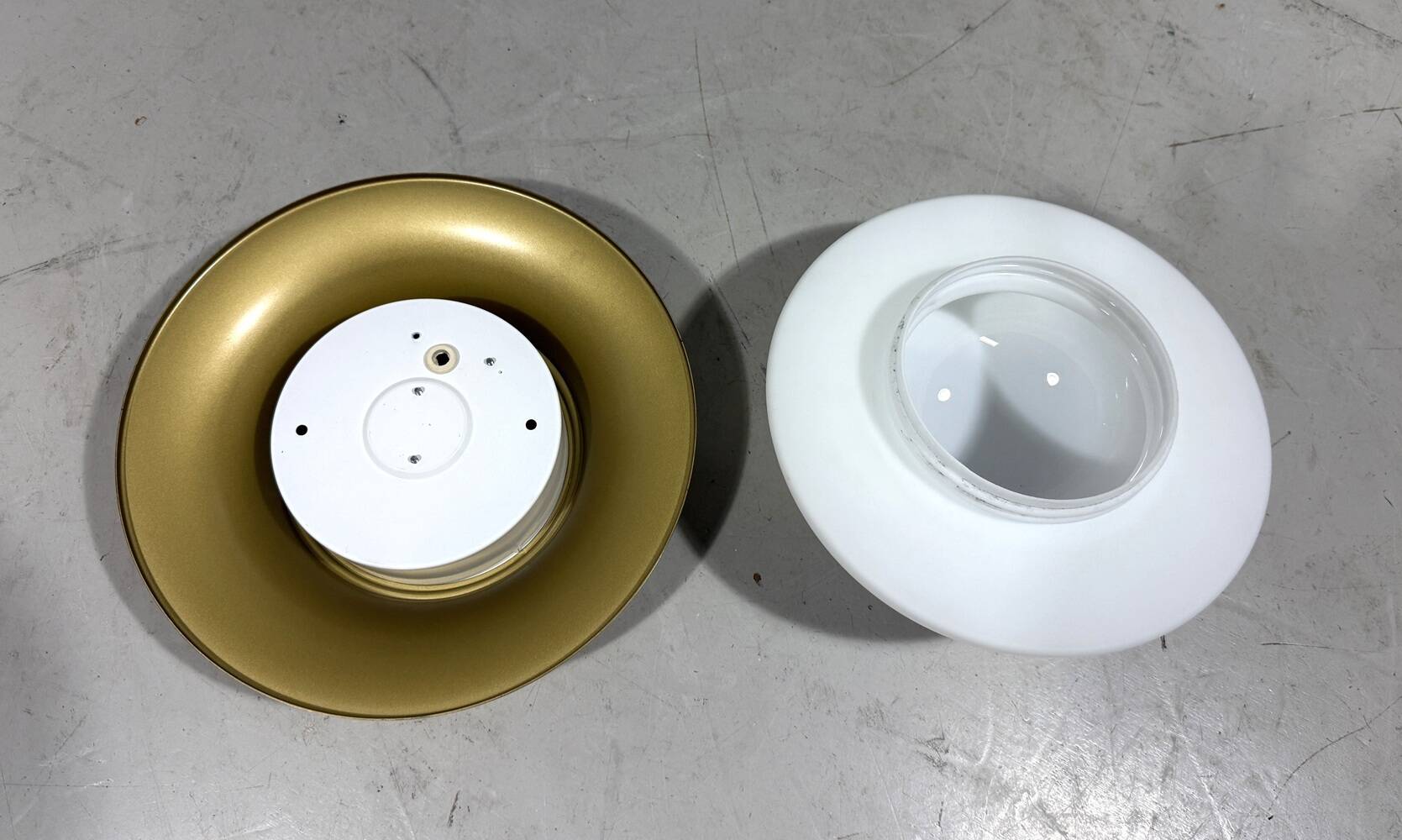 Glashütte Limburg ceiling lamp brass & satin glass