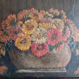 Still life painting of a bouquet of flowers