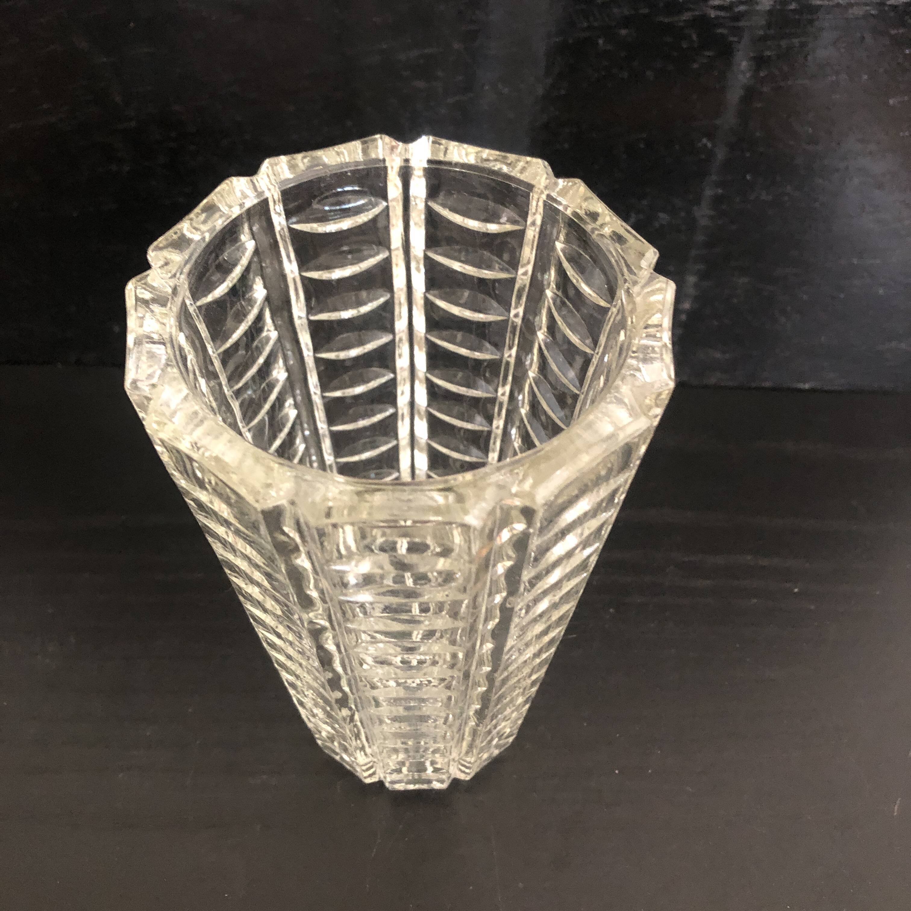 Chiseled glass vase