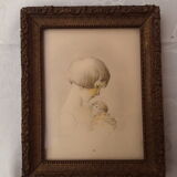 Framed drawing by Jean Droit 1884-1961