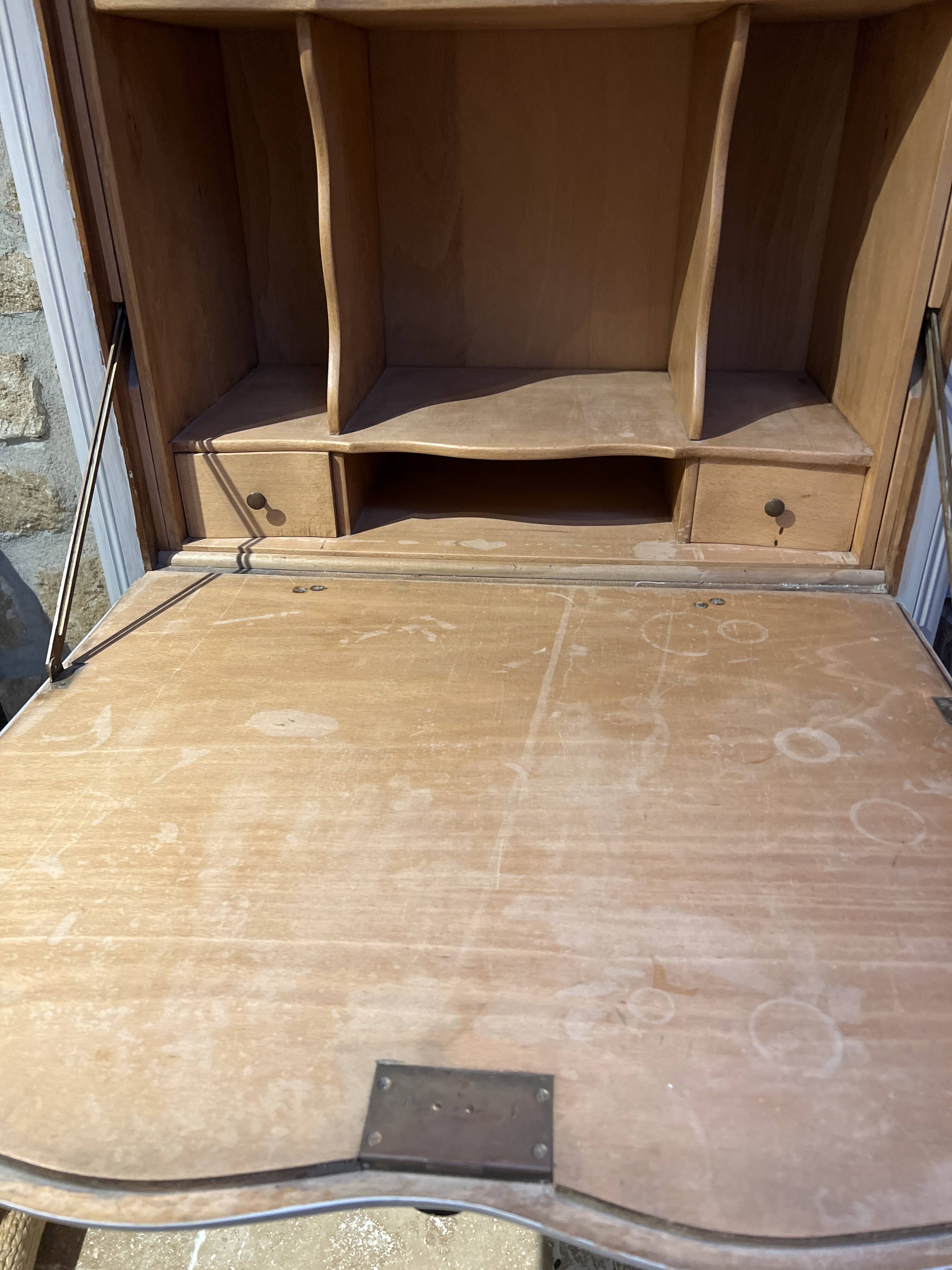 Magnificent Provençal secretary storage furniture made of solid wood with olives.