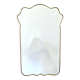 Vintage Shield Shaped Wall Mirror with Brass Frame and Beveled Glass, Italy