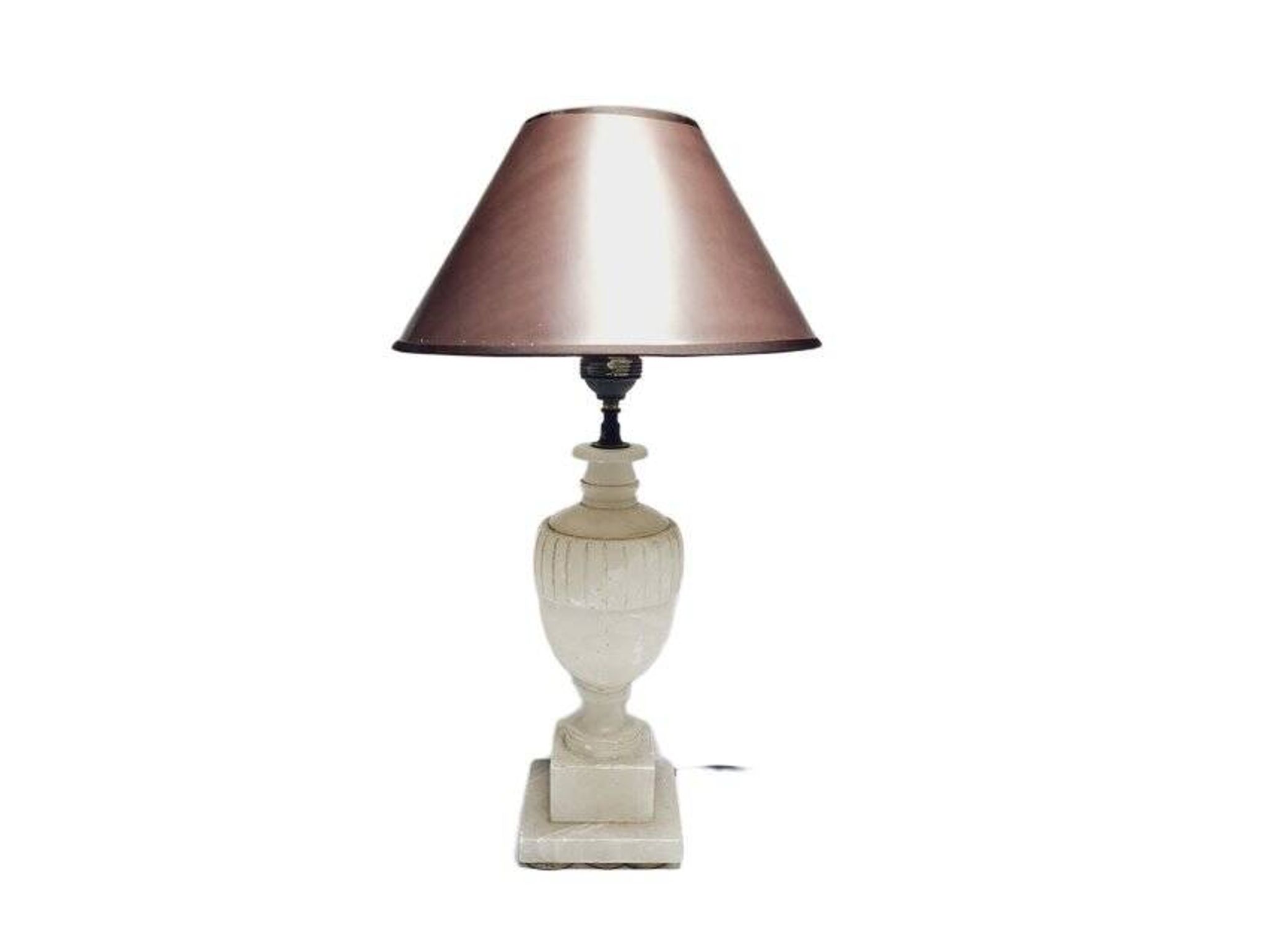 Art Deco alabaster bedside lamp, Belgium, 1950s