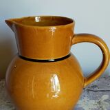 Yellow Provencal ceramic water pitcher with black net
