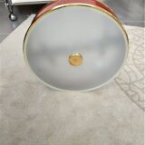 Ceiling lamp applied in red lacquered perforated metal