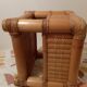 Vintage bamboo bedside table with drawer