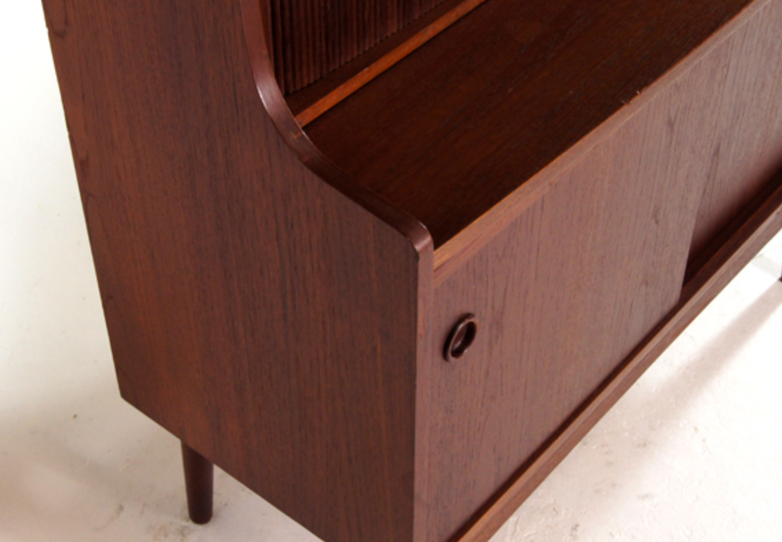 Vintage Danish retro office desk in 60s teak