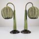 Organic Modern Mario Lopez Torres Style Green Rattan Lamps 1980s