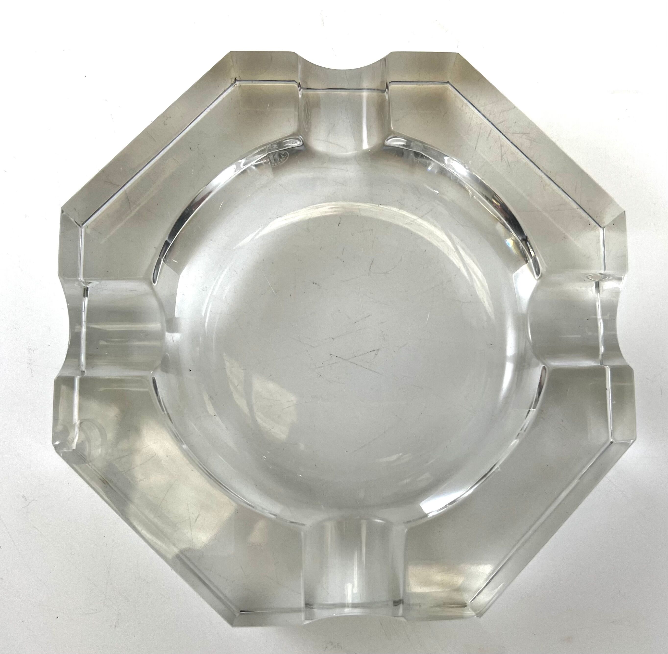Signed Baccarat crystal ashtray