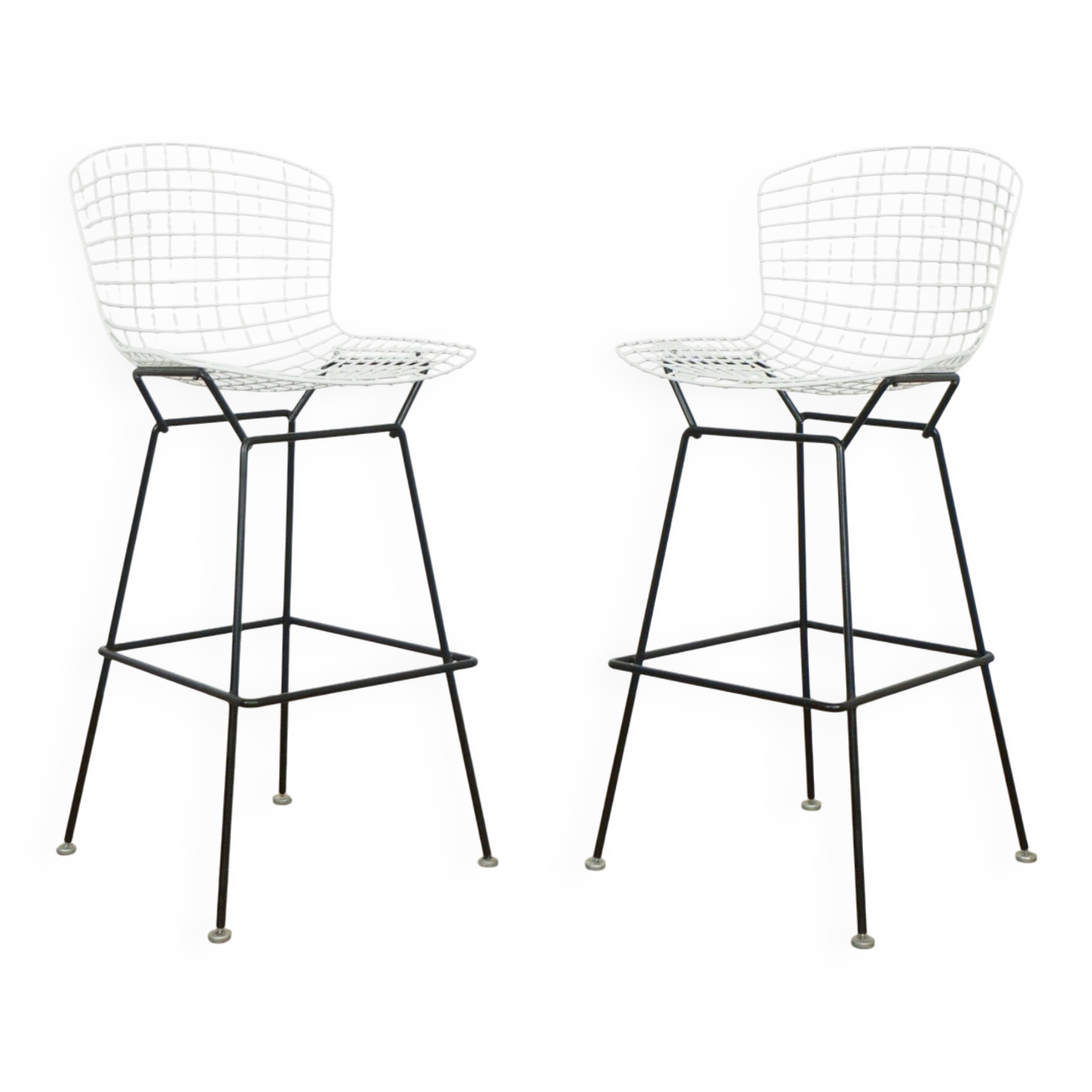 Set of two Harry Bertoia high stools for Knoll