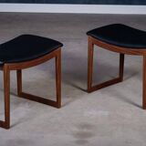 Vintage Teak Stools, Denmark, 1960s, Set of 2