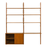Danish teak wall unit in the style of Cadovius, Sorensen, 1960s