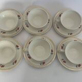 6 cups and saucers - Porcelor Babel Ceranord Saint Amand