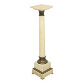 Antique Column Pedestal Onyx Marble and Bronze 19th Century 115cm