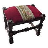 Vintage Navarro Argudo stool in wood and upholstery – Spanish style