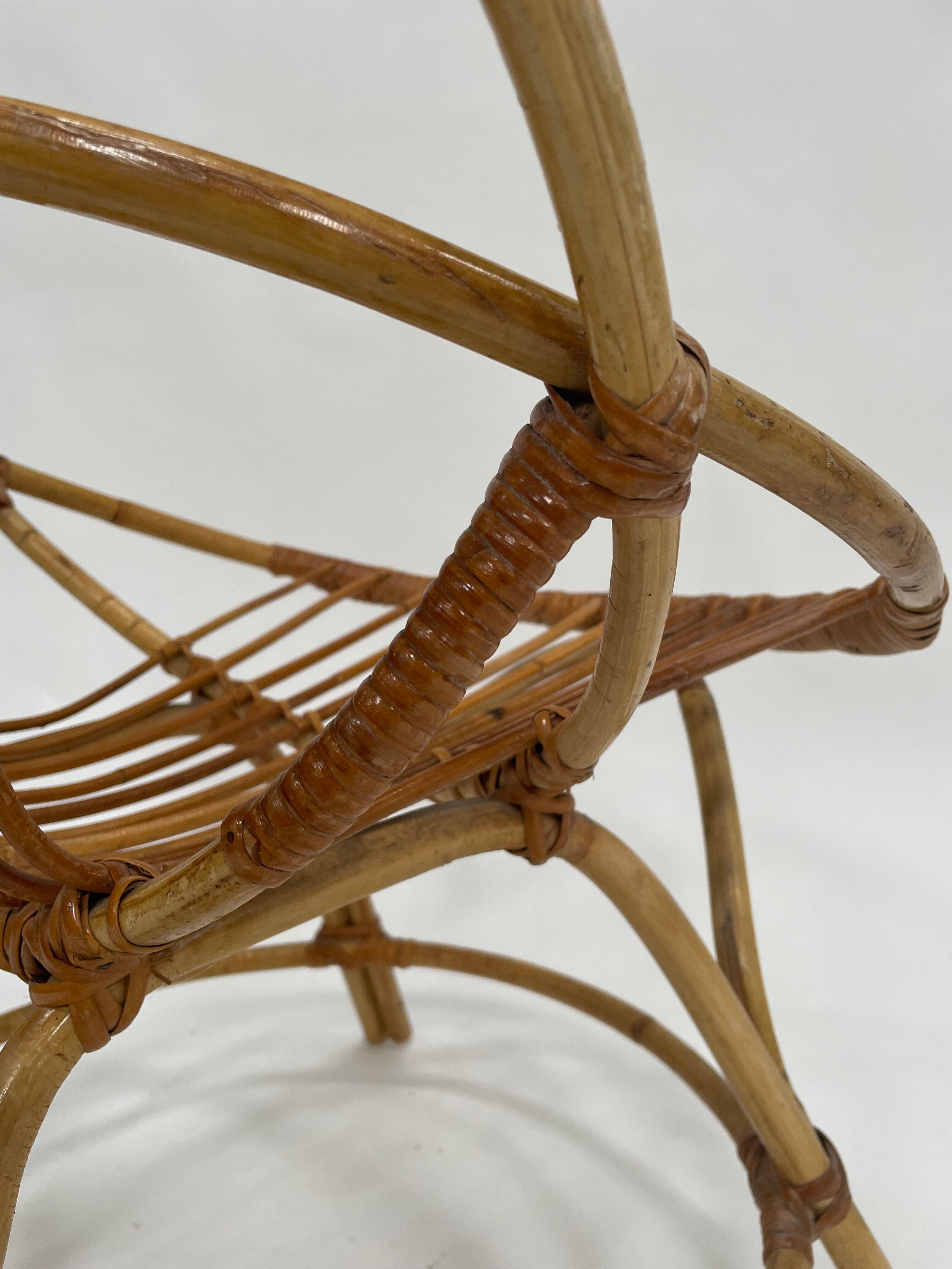 Vintage rattan chair by Dirk van Sliedregt Rohe Noordwolde 1960 in the Netherlands